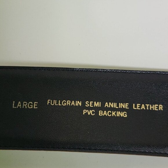 Liz Claiborne Vintage 1989 Brown Leather Cabachon Stone Buckle Belt Size L main image 5